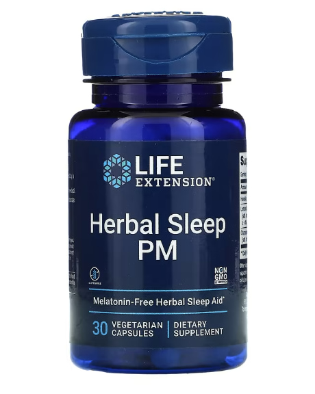 Life Extension草本睡眠PM，30粒素膠囊