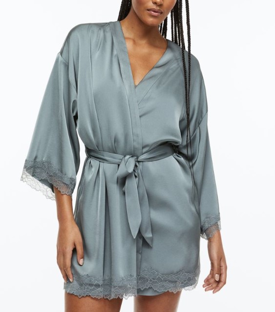 H&M綢緞睡袍